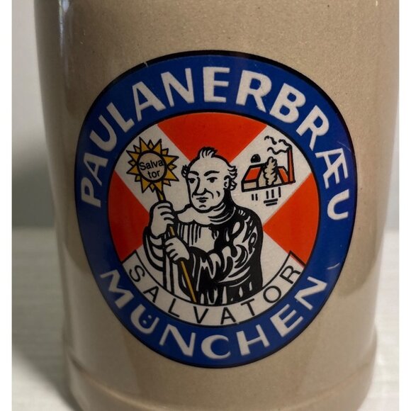 GERZ German Beer Stein Set 0.5L Löwenbräu Paulaner Dinkelacker Munich Stoneware - Picture 7 of 15